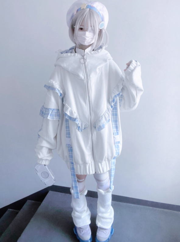Subculture Check Cat Hoodie Hooded Over Ear