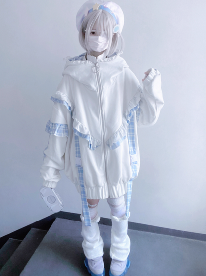 Subculture Check Cat Hoodie Hooded Over Ear