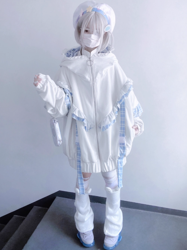 Subculture Check Cat Hoodie Hooded Over Ear