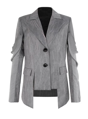 Veste texturée marbrée plissée de conception de costume