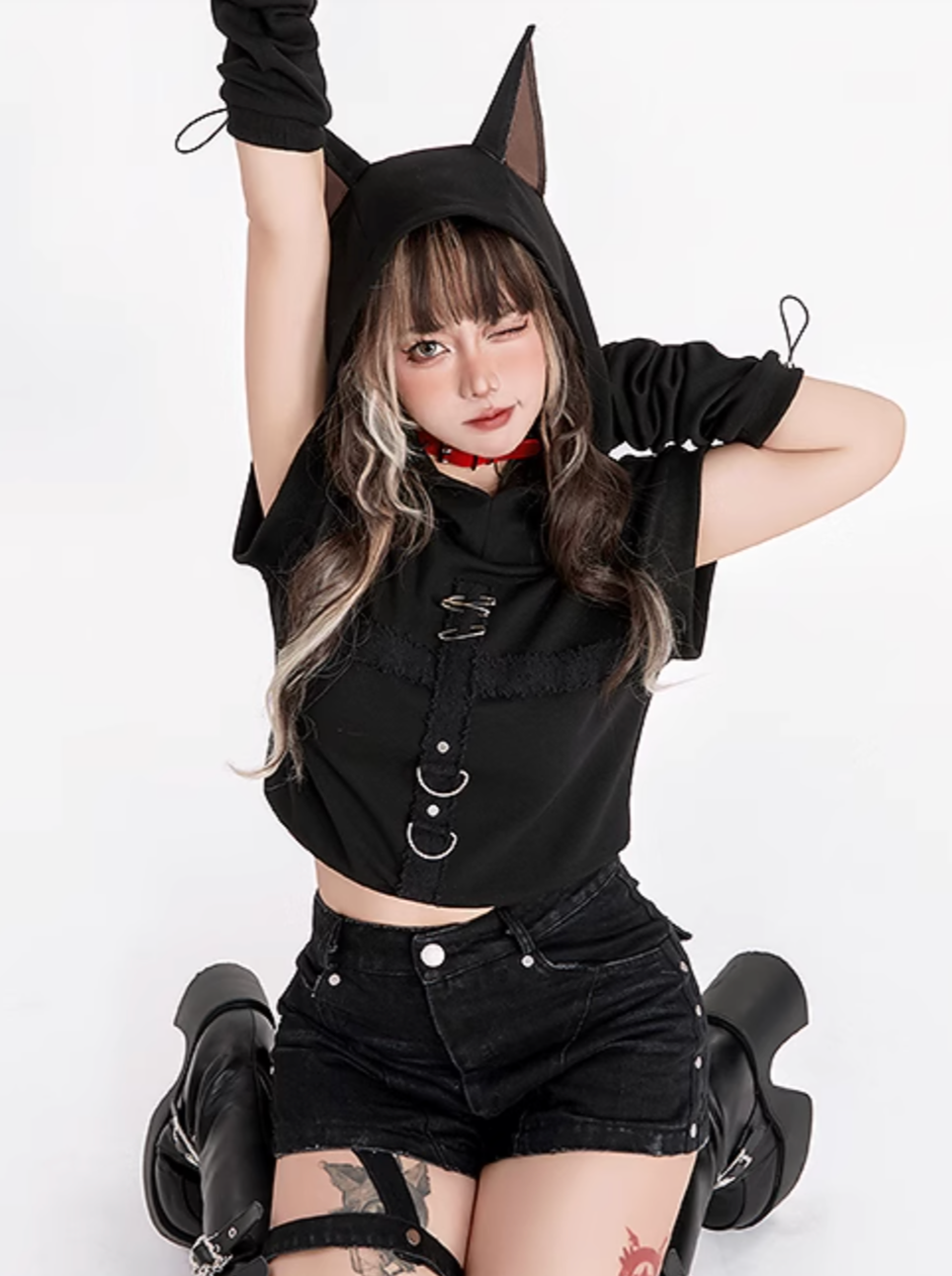 Doberman Top Carbon Sleeveless Hooded