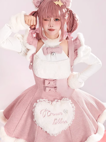 Skirt Ribbon Sweet Love Top + Suspender Girly
