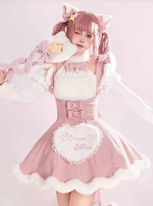 Skirt Ribbon Sweet Love Top + Suspender Girly