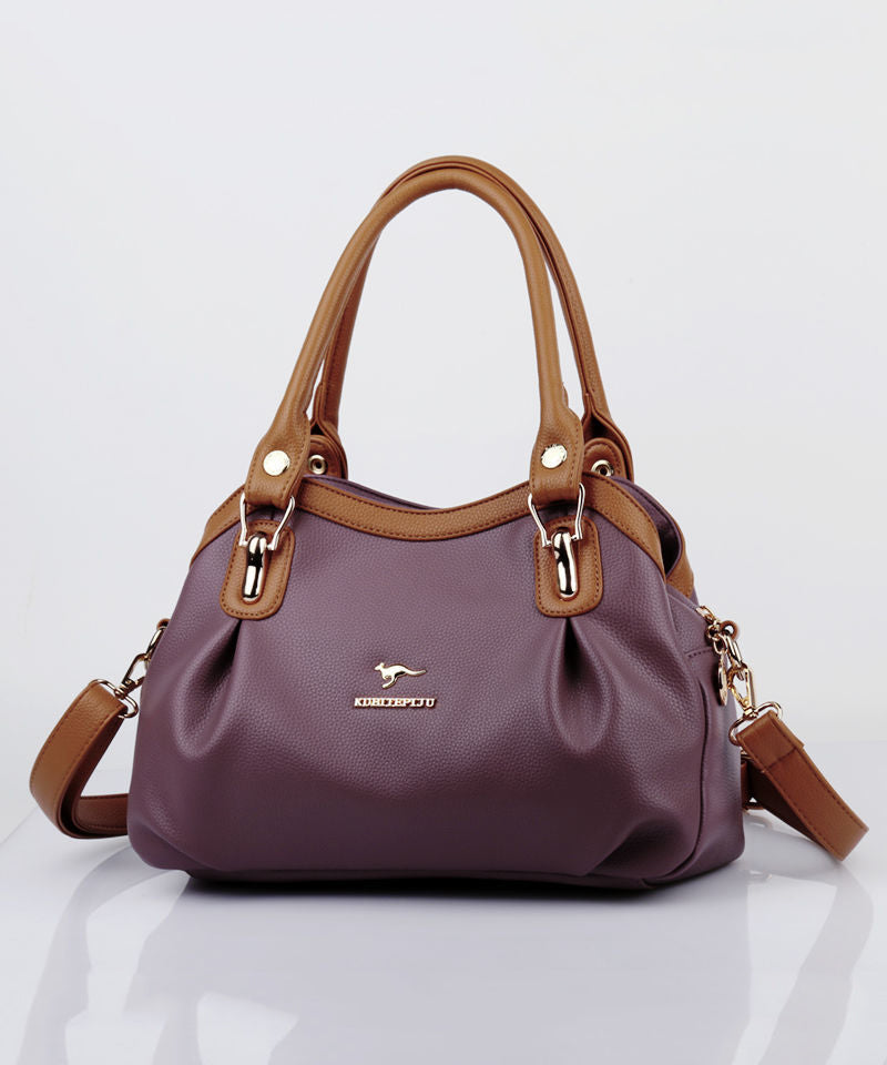 Bag Red 2025 Versatile Calf Solid Black Durable New Leather Tote