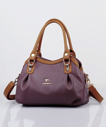 Bag Red 2025 Versatile Calf Solid Black Durable New Leather Tote