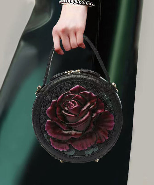 Purple Embossed New Style Peony Ethnic Bag Round 2025
