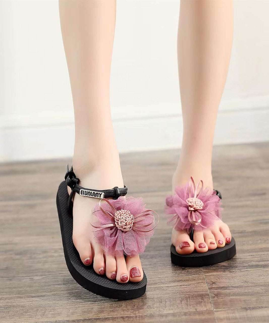 Urlaub Flip Grau 2025 Flops Neue Stil Strand Blume