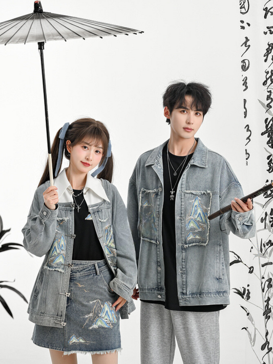 Veste en jean Jupe Polo Unisexe Court