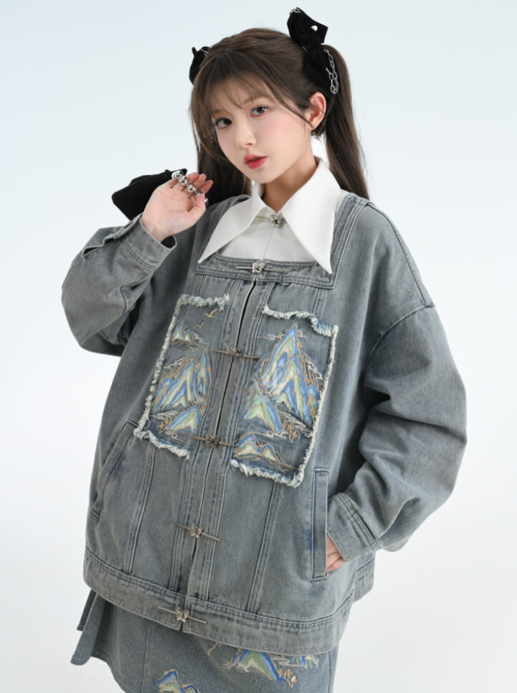 Veste en jean Jupe Polo Unisexe Court