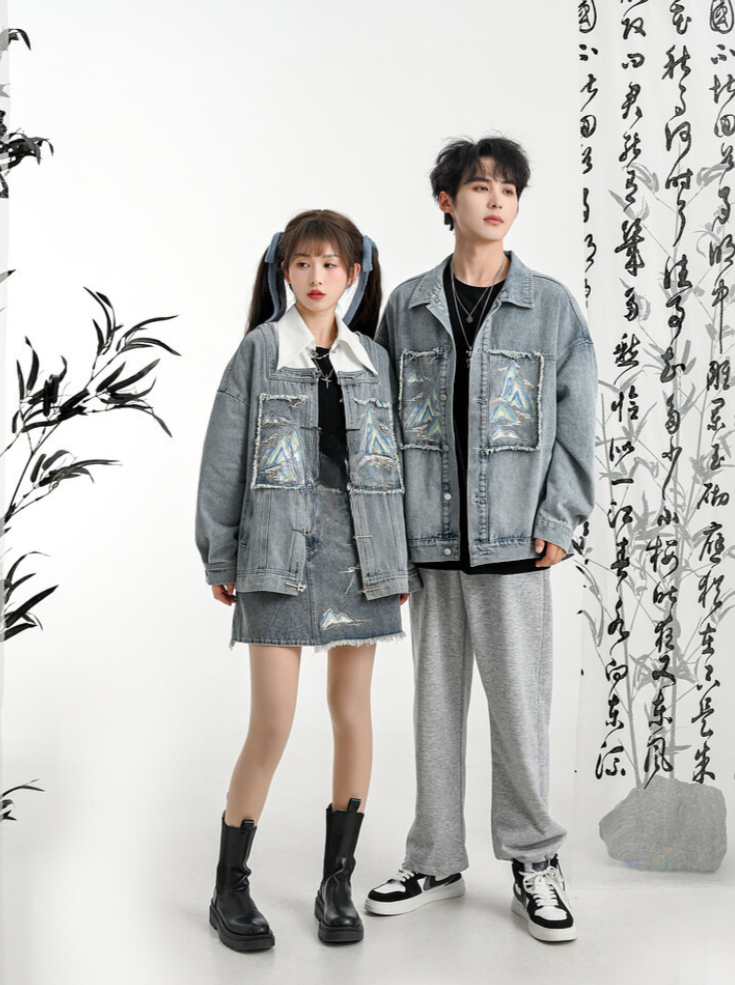 Veste en jean Jupe Polo Unisexe Court
