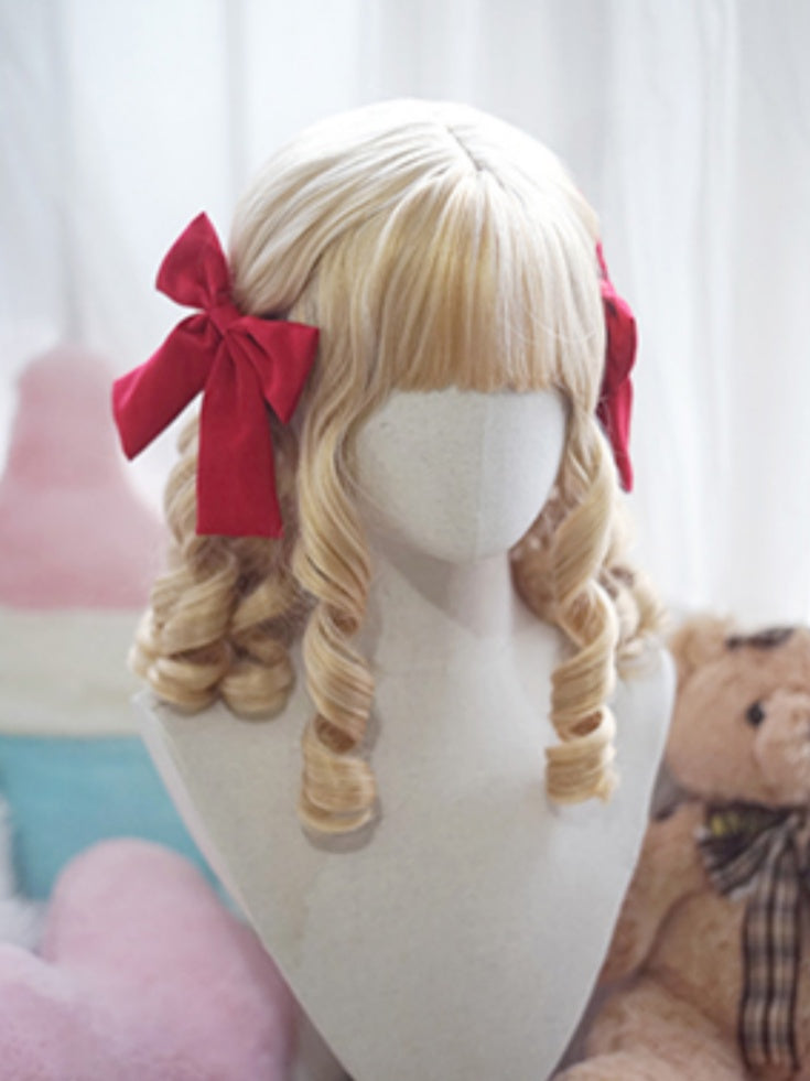 Blonde/Brown/Black/White/Red Above Bust Length Roman Curly Wig With Full Bangs