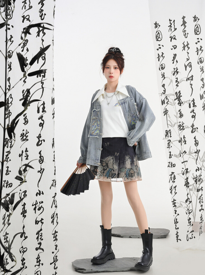 Veste en jean Jupe Polo Unisexe Court