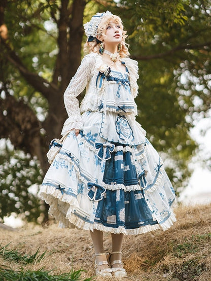 Skirt Summer Cami + Top Print Available Plus Lolita Set Blue Sizes Mulberry