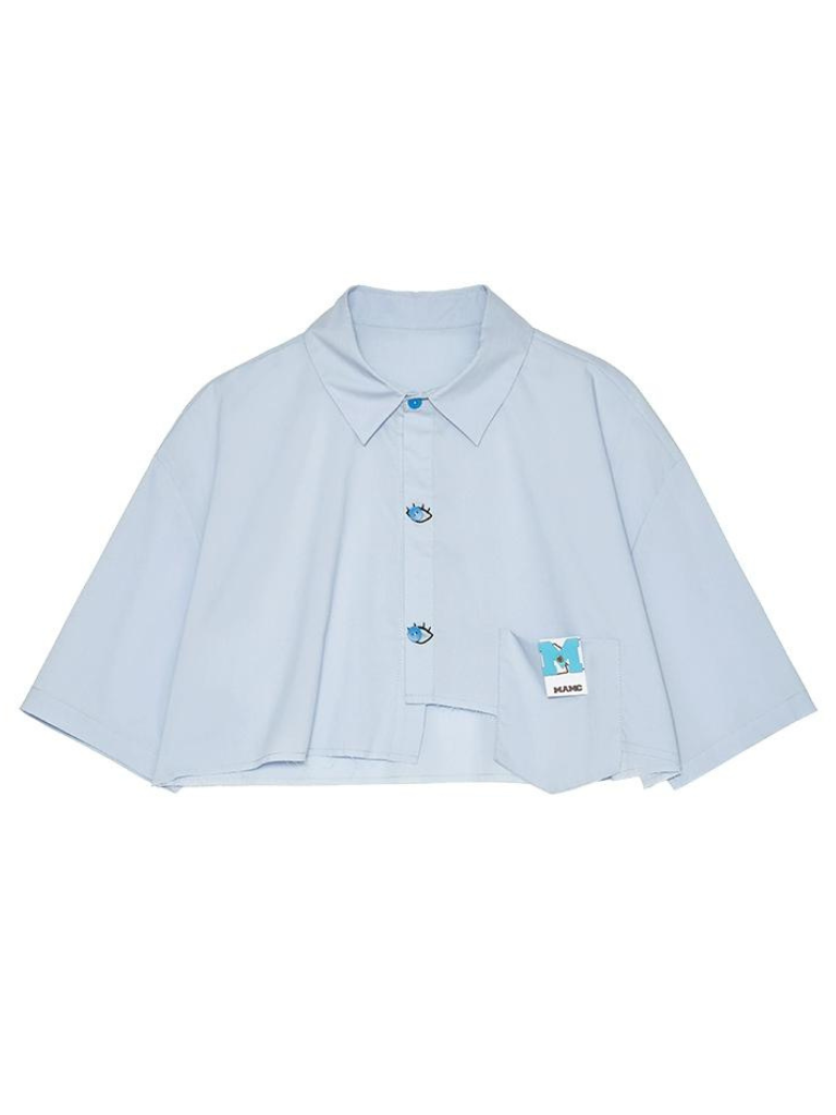 Design Shirt Eye Short Blue Cloak