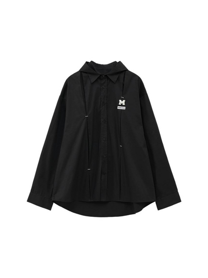 Plissiertes Kapuzenhemd Deconstructed Dark