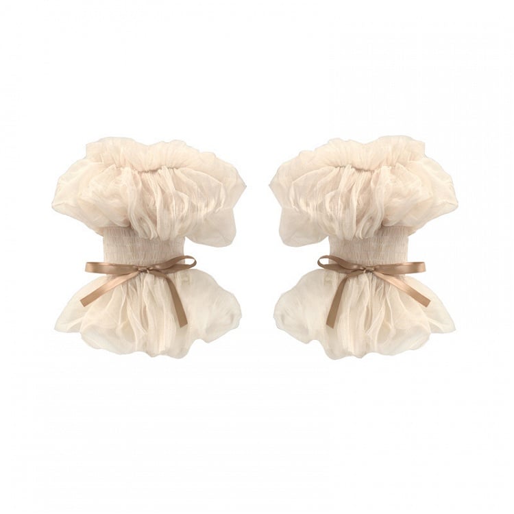 チュールクリームスリーブパフ