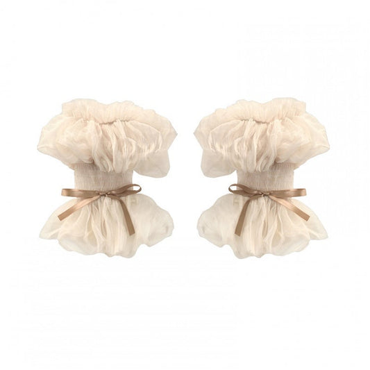 チュールクリームスリーブパフ