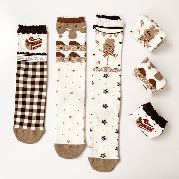 Chcoclate Theme Brown Sweet Lolita Calf Socks