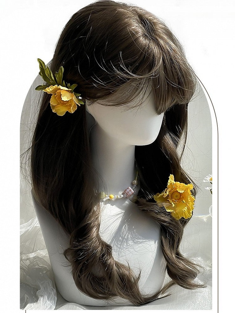 Brown 60CM Wavy Wig Bangs With Length