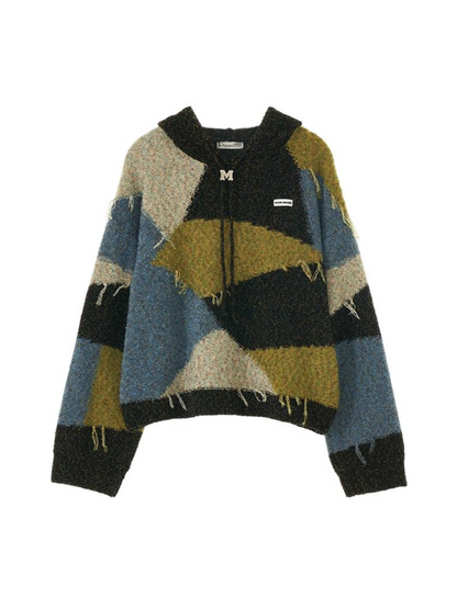 Kapuzenpullover in Retro-Block-Optik