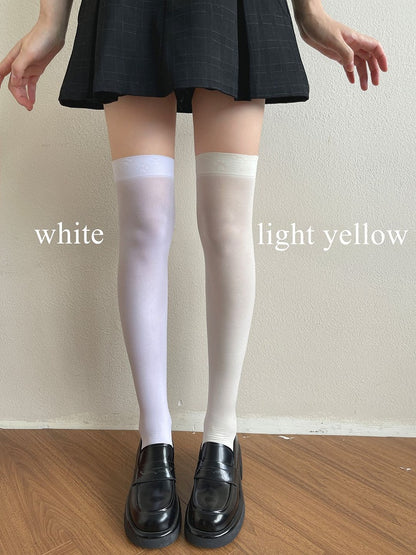 White/Milk Stockings White/Black Overknee