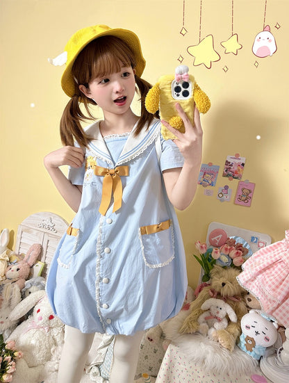 Robe jupe bulle bleu clair à col marin Corgi