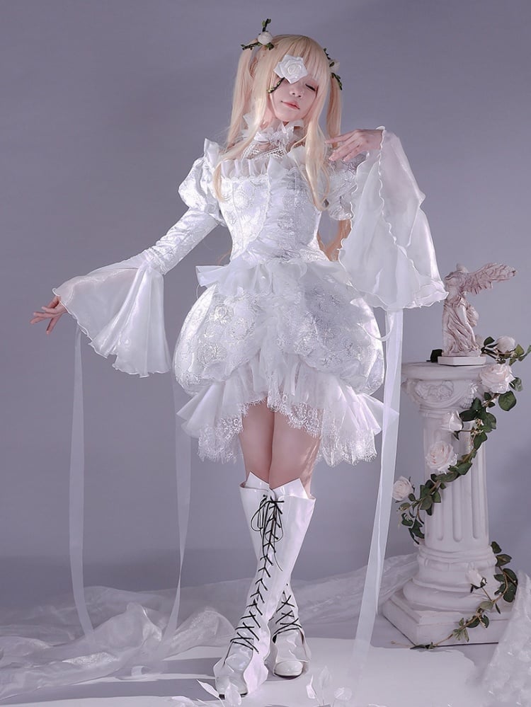 Rozen Maiden Kirakishou White Dress Lolita-Style Cosplay Costume