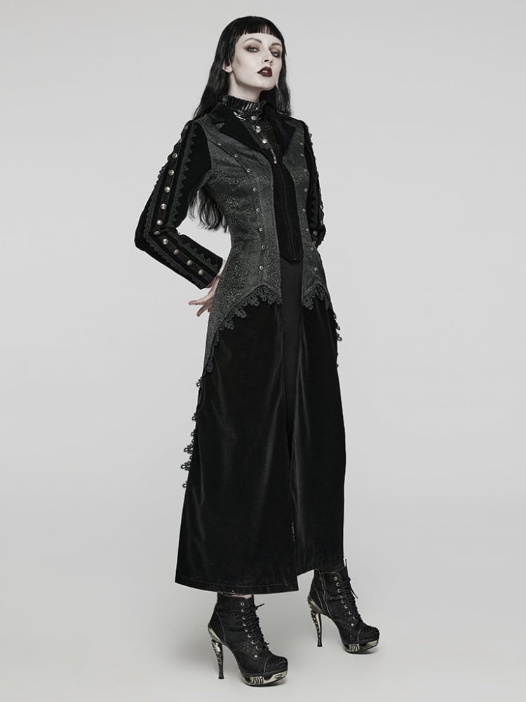 Black Gothic Gorgeous Countenance Long Coat