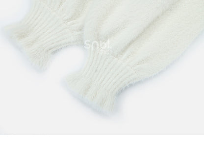 Pompons Decorated Pullover White Sweater
