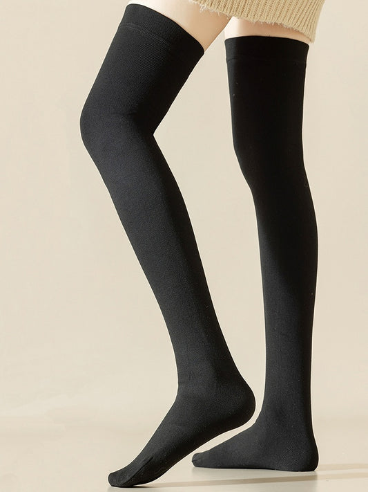 Black/Dark Grey Overknee Stockings