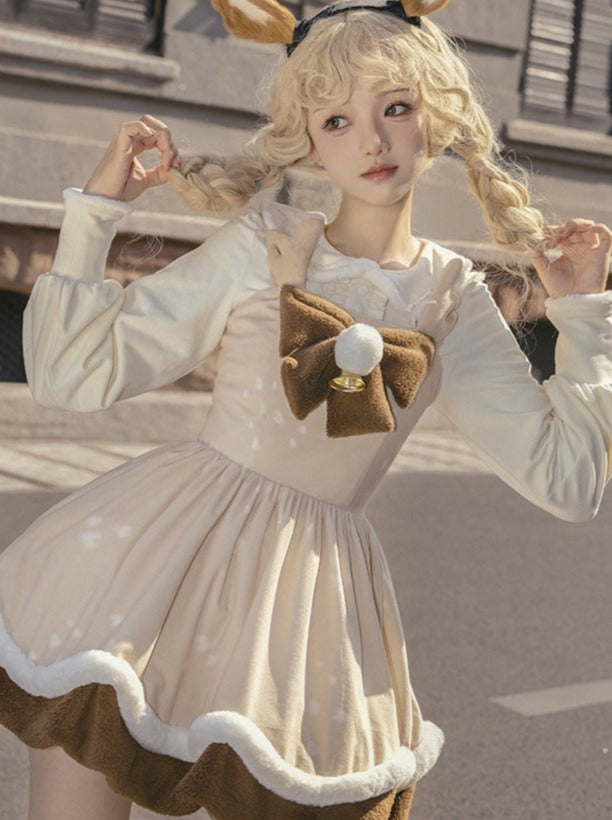 Leg Suspender + Skirt Cape Brown Fur Warmers Fur