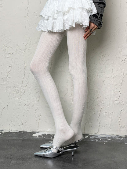 White Gothic Y2K Tights