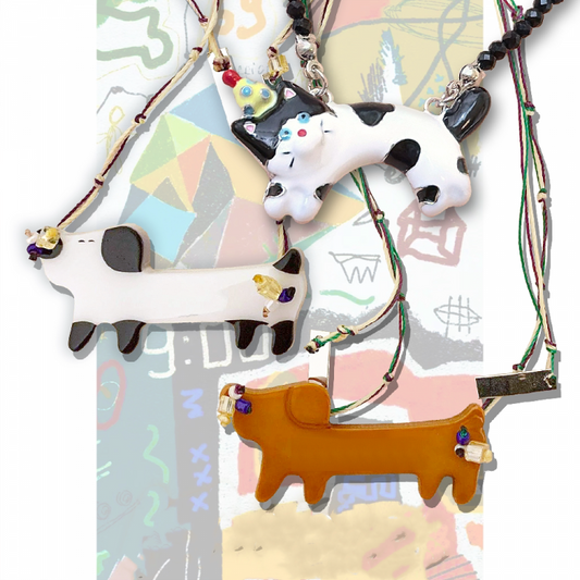 Y2K Cute Puppy and Cat Necklace