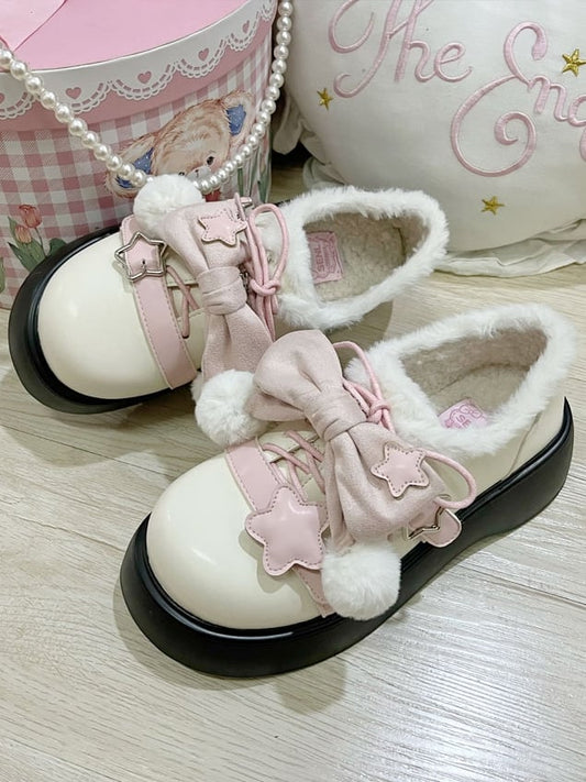 Accents Winter Star Fleece-Lined Sweet Beige Pink - Platforms