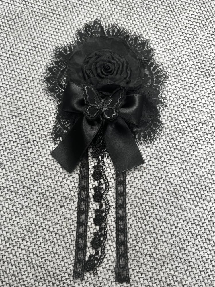 Black Gothic Floral Hairclip