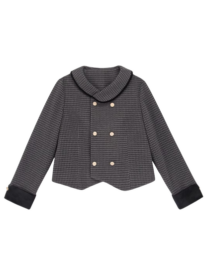 Skirt Check Flared Retro Ribbon Dark Double + Top