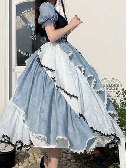Asymmetrisches Karokleid „Alice im Wunderland“