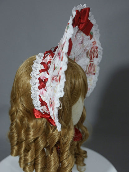 Lolita Pink Yellow White Sweet Bonnet /