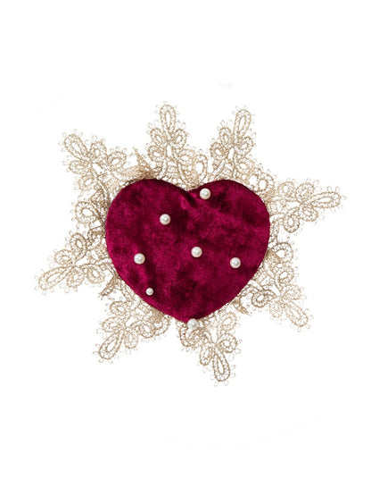 Red Heart Shaped Brooch