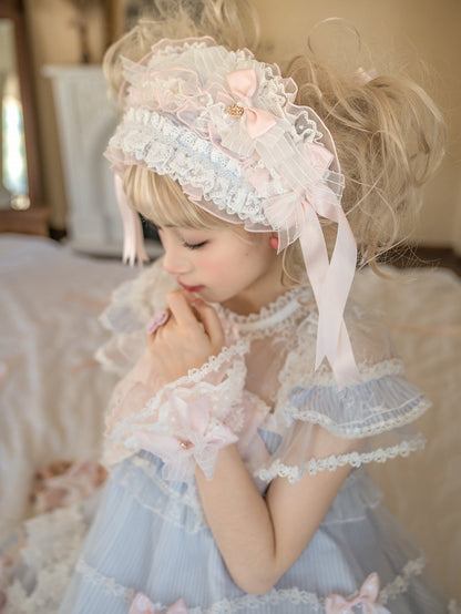 und blau-rosa Haarband mit Schleife Details Lolita