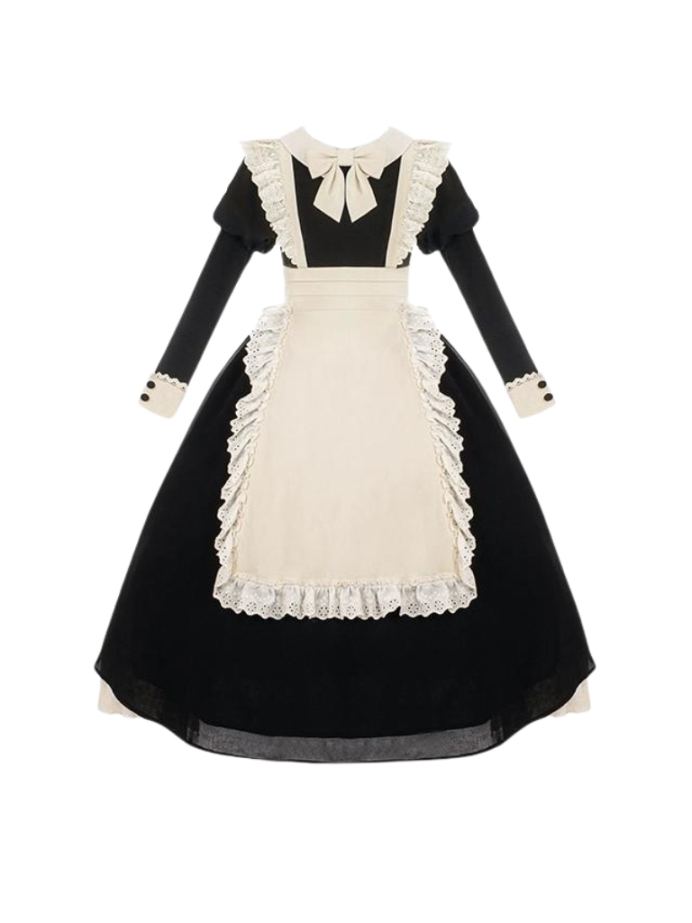 Maid Dress Lace Pleated