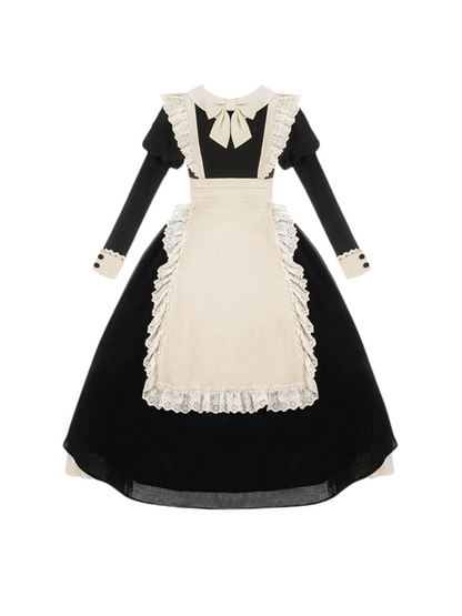 Maid Dress Lace Pleated