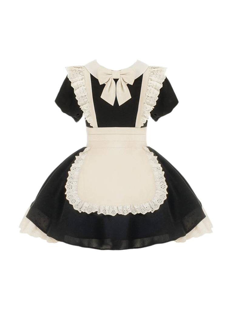 Maid Dress Lace Pleated