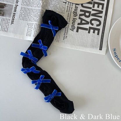 Floral Color Underknee with Options Design Bowknot Pattern 19 Cut-out Stockings