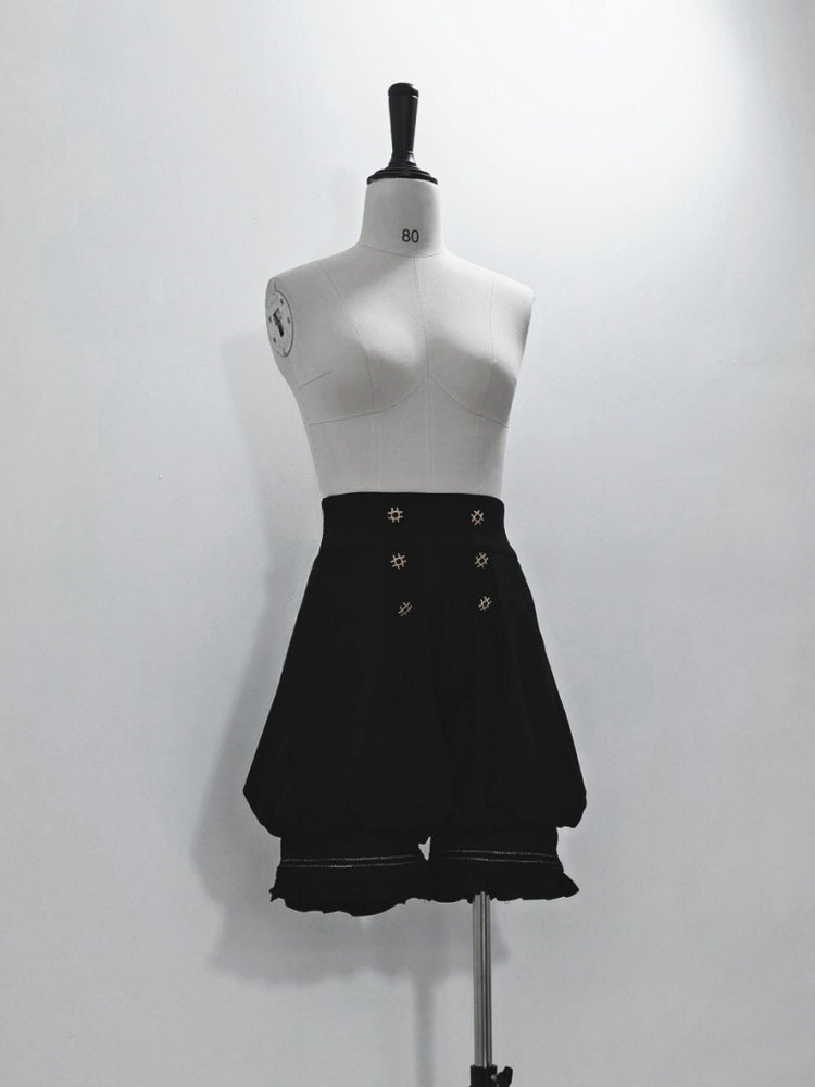 Black Ouji Fashion Prince High Waist Shorts