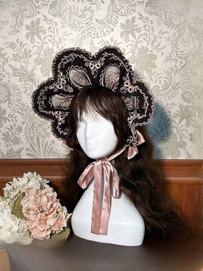 Rosa / Blau / Schwarz / Gold Blumenhaube