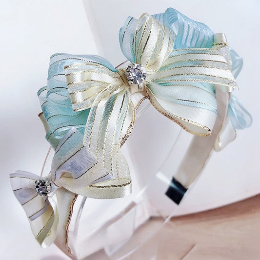 Strass Verziert Rosa/Blau Bowknot KC Lolita Süße
