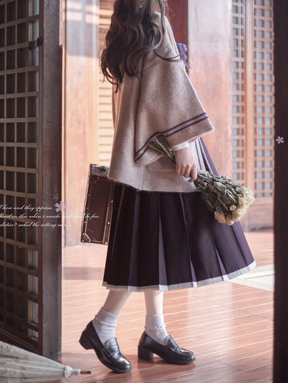 at Front Apricot Knit Cardigan with Self-tie Straps