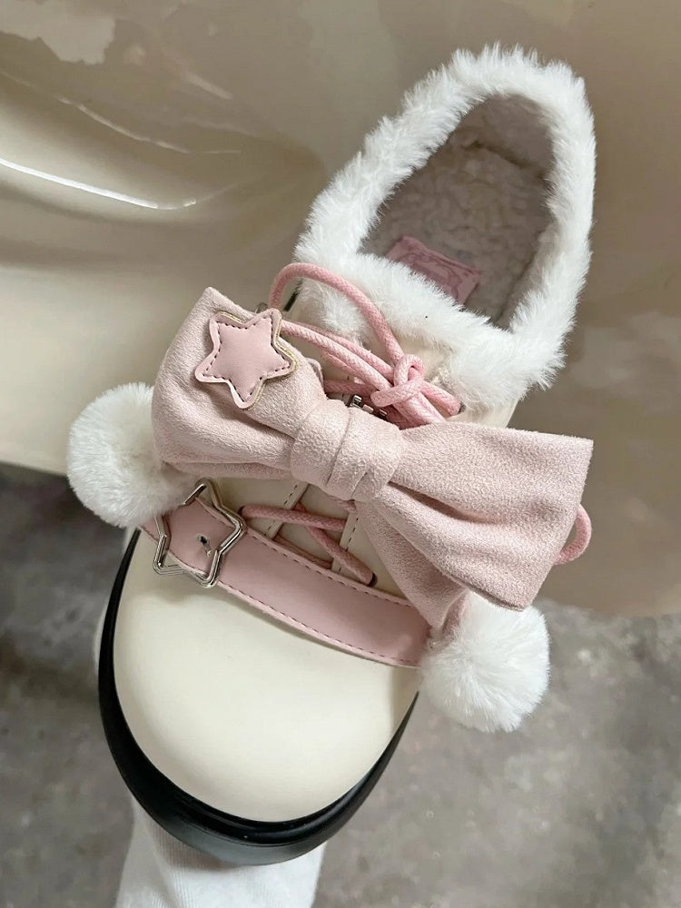 Accents Winter Star Fleece-Lined Sweet Beige Pink - Platforms