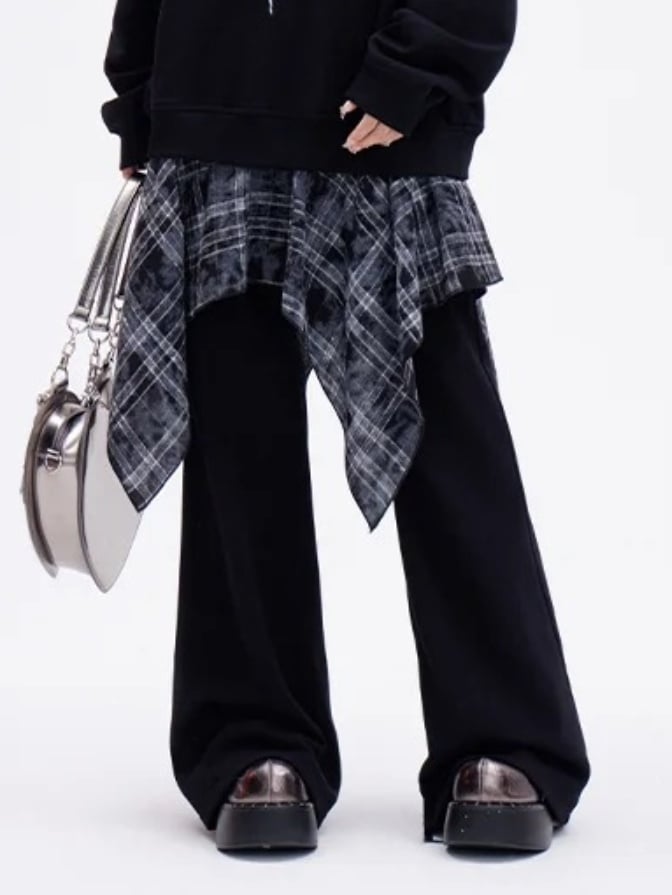Black Wide-Leg Cut Pants